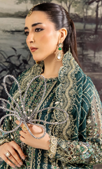 Royal Emerald Green Embroidered Designer Suit with Luxury Handcrafted Detailing
