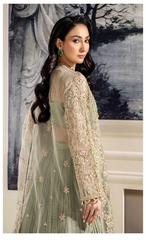 Embroidered Sage Green Anarkali Suit with Dupatta