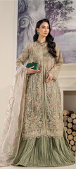 Embroidered Sage Green Anarkali Suit with Dupatta
