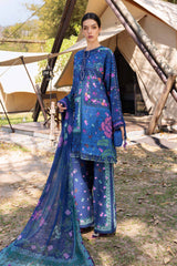 4B – Printed Lawn Suit with Embroidered Patches & Chiffon Dupatta