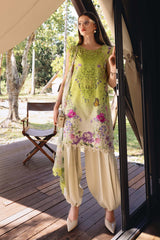 9A Printed Lawn Suit with Embroidered Neckline & Chiffon Dupatta