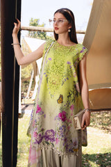 9A Printed Lawn Suit with Embroidered Neckline & Chiffon Dupatta