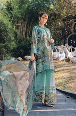 7A Printed Lawn Shirt with Printed Cambric Trouser & Printed Chiffon Dupatta