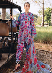 2B – Embroidered Printed Lawn Suit with Chiffon Dupatta
