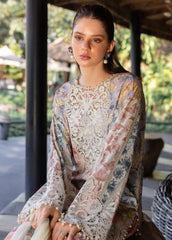 10B – Printed Lawn Shirt with Chiffon Dupatta & Embroidered Patches