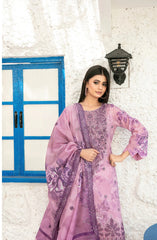 Parizah by MyTaraz Fabrics Embroidered Lawn Unstitched 3 Piece Suit - D-2730 - TF26PRZ - Purple - Summer Collection