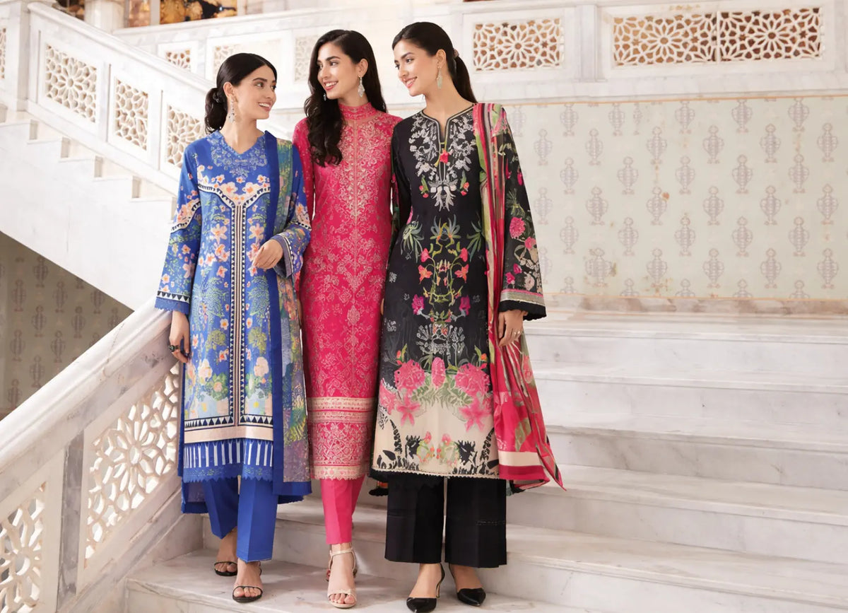 Inlays Roheenaz Rosette Unstitched Lawn – Elegant Summer Collection at My Taraz