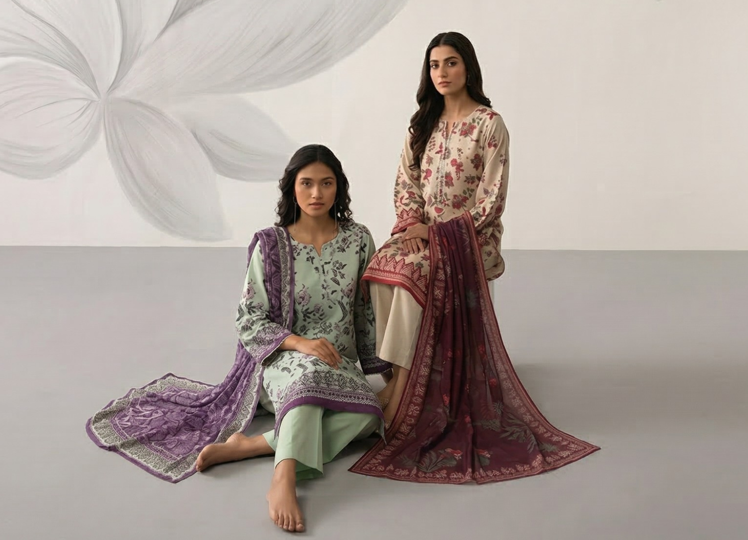 Sadabahar Signature Embroidered Stitched Collection – Luxury Festive Wear at My Taraz