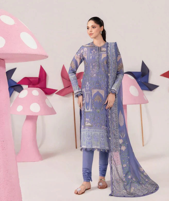 Maria.B. M.Basics 11B – Printed Lawn Suit with Silk Dupatta