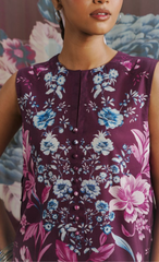 AERO-6B – Mulberry Rose Printed Lawn Suit with Purple Border Dupatta