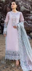 Powder Pink Embroidered Luxury Lawn Suit with Pastel Lace Dupatta