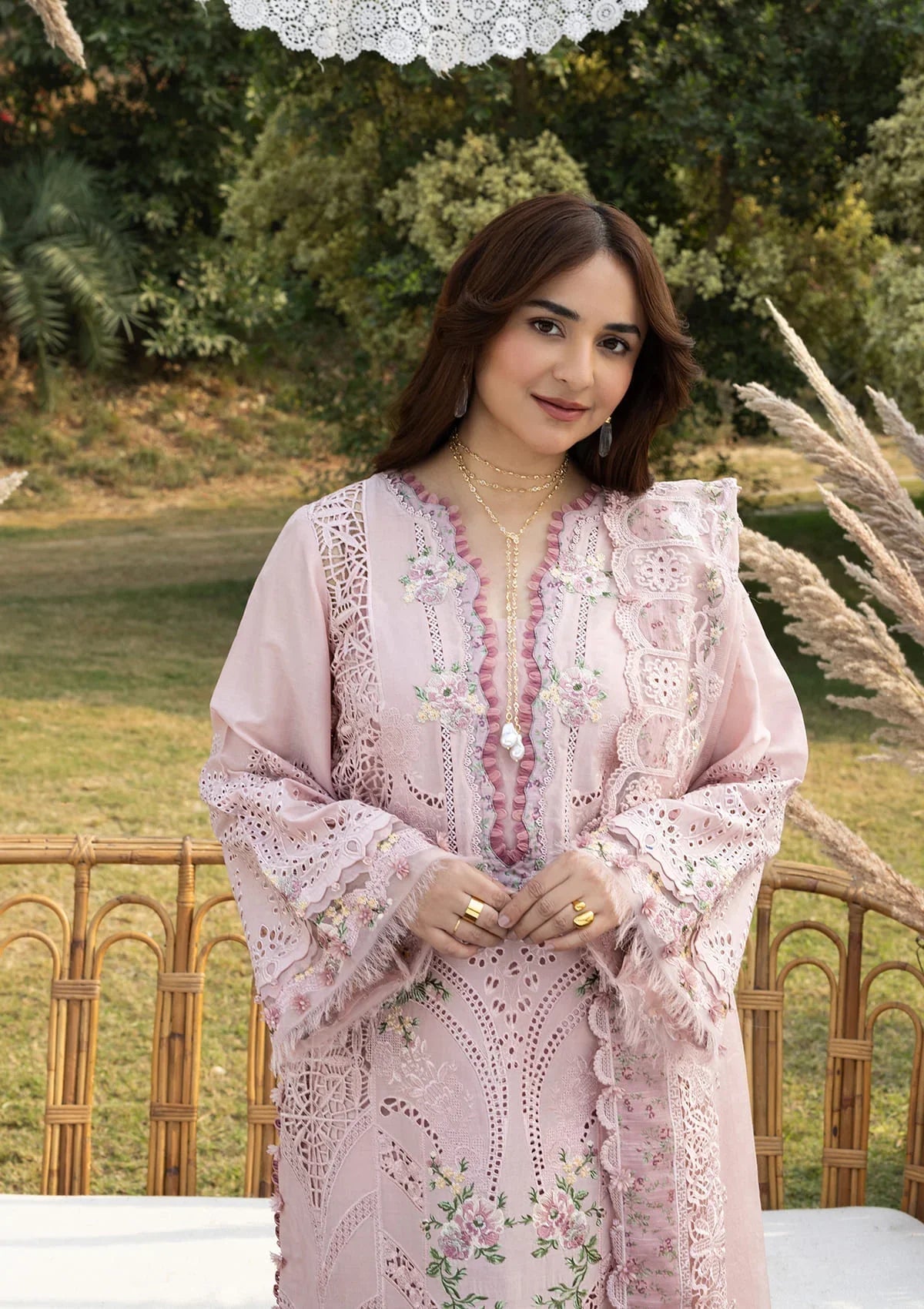 Elaf Premium Embroidered Luxury Lawn 3Pc Suit ELY-4A BLOOMING