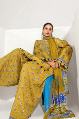 Maria.B. M.Basics 5B – Mustard Printed Lawn Suit with Voile Dupatta