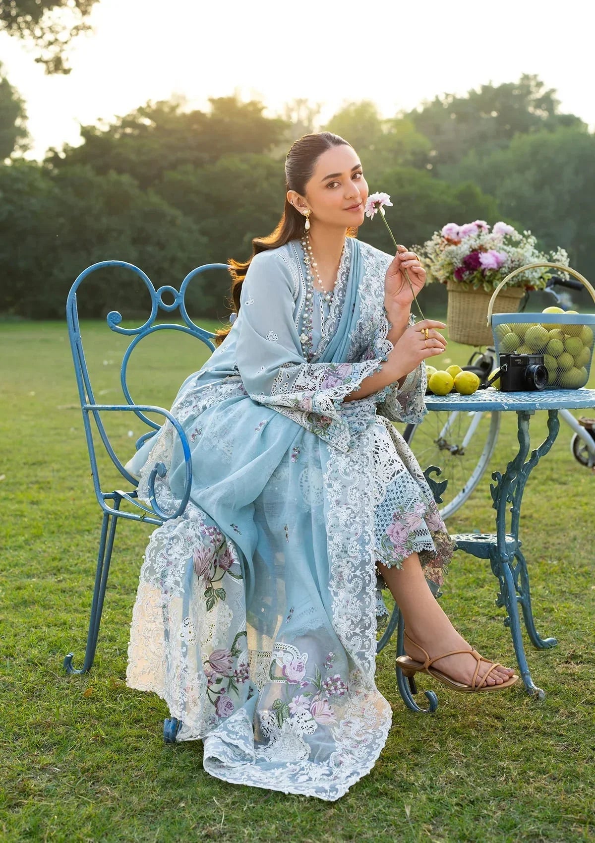Elaf Premium Embroidered Luxury Lawn 3Pc Suit ELY-07 MORNING DRIZZLE