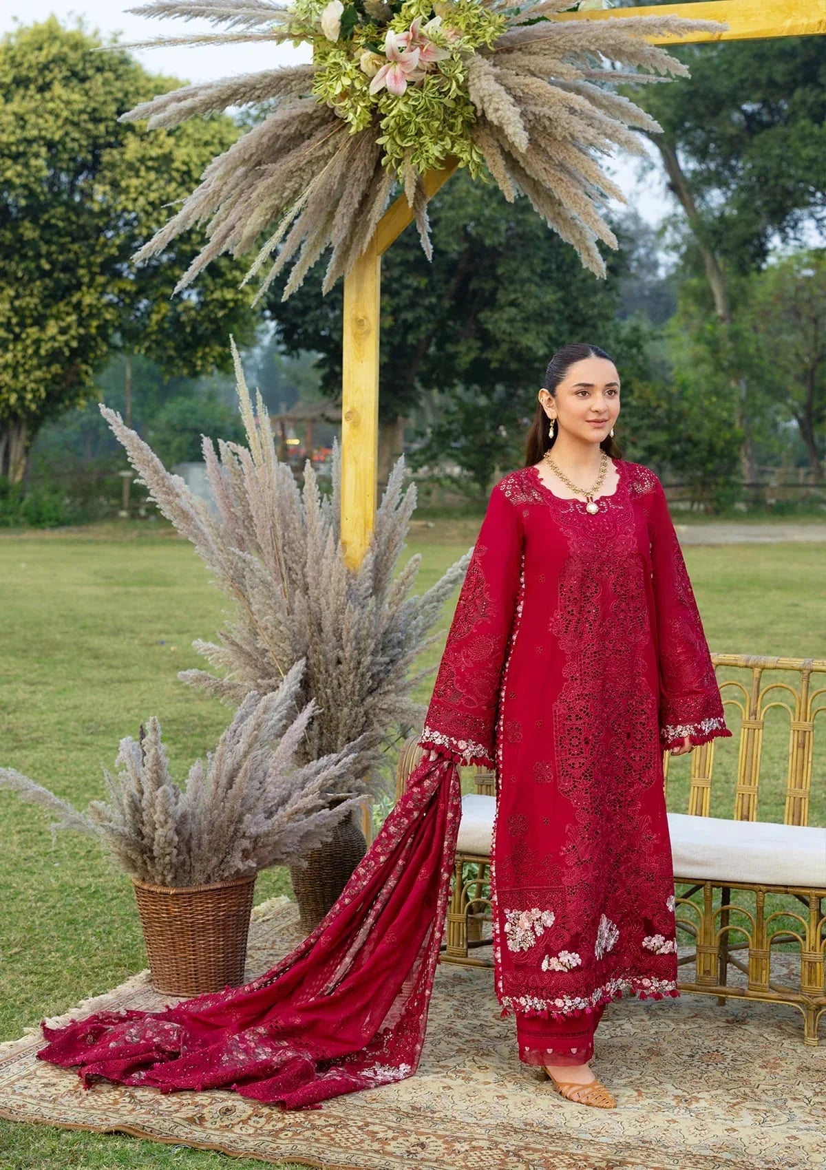 Elaf Premium Embroidered Luxury Lawn 3Pc Suit ELY-10 CHERIE LADY