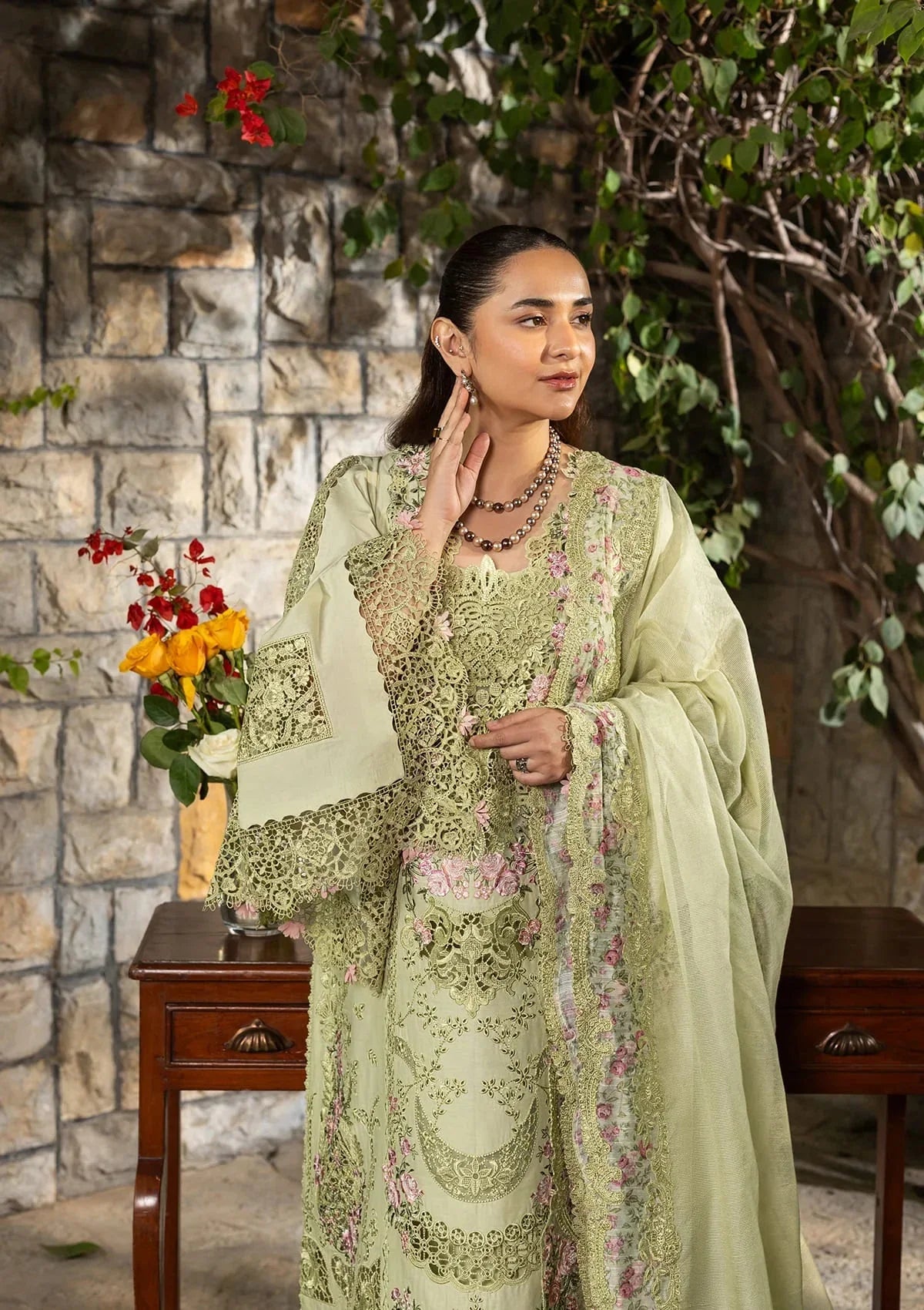 Elaf Premium Embroidered Luxury Lawn 3Pc Suit ELY-11 SPANISH MUSE