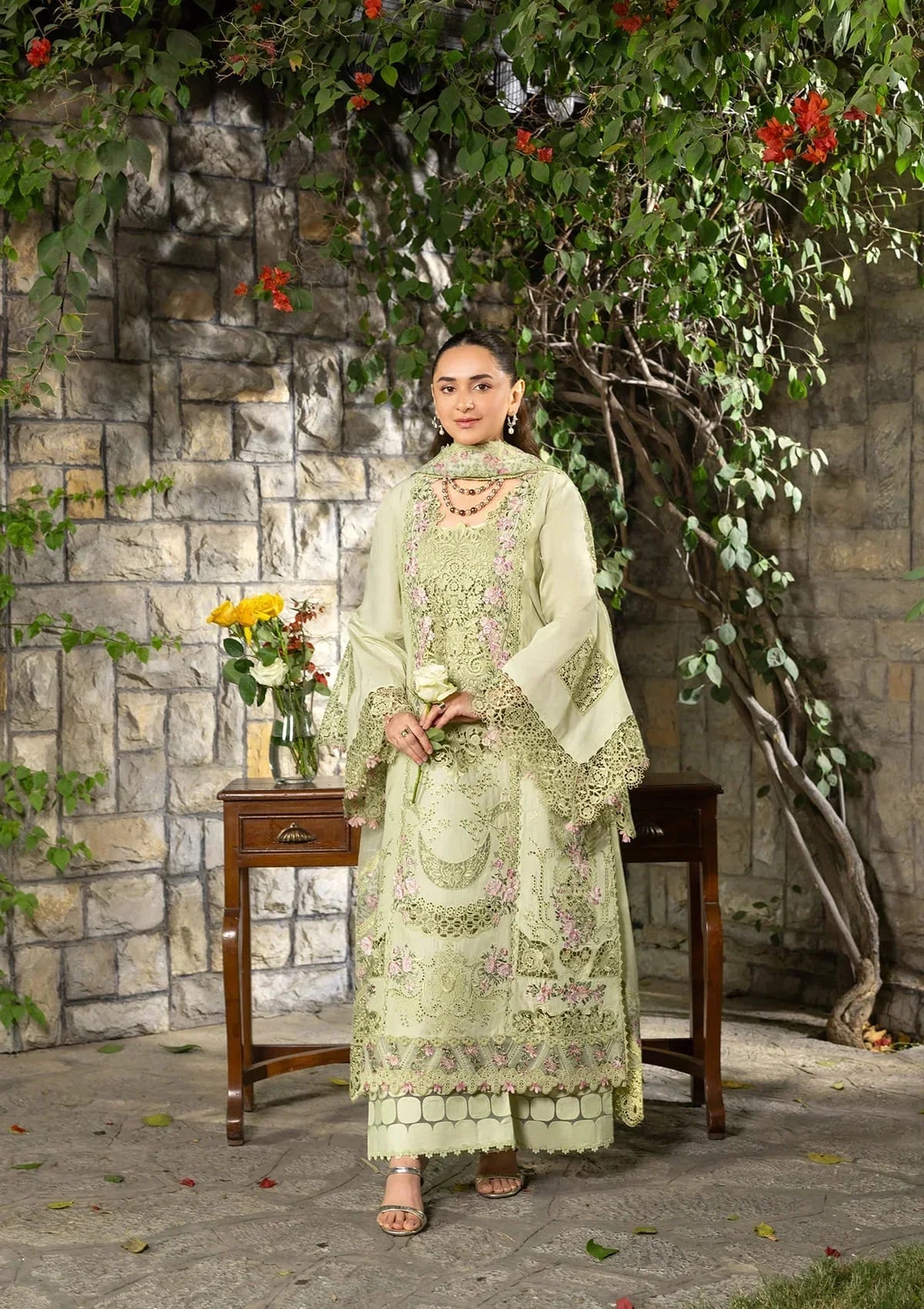 Elaf Premium Embroidered Luxury Lawn 3Pc Suit ELY-11 SPANISH MUSE