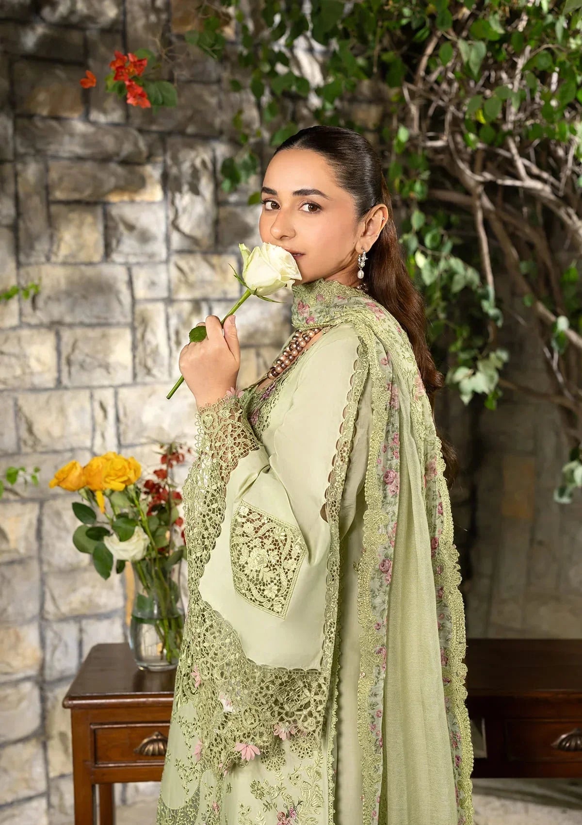Elaf Premium Embroidered Luxury Lawn 3Pc Suit ELY-11 SPANISH MUSE