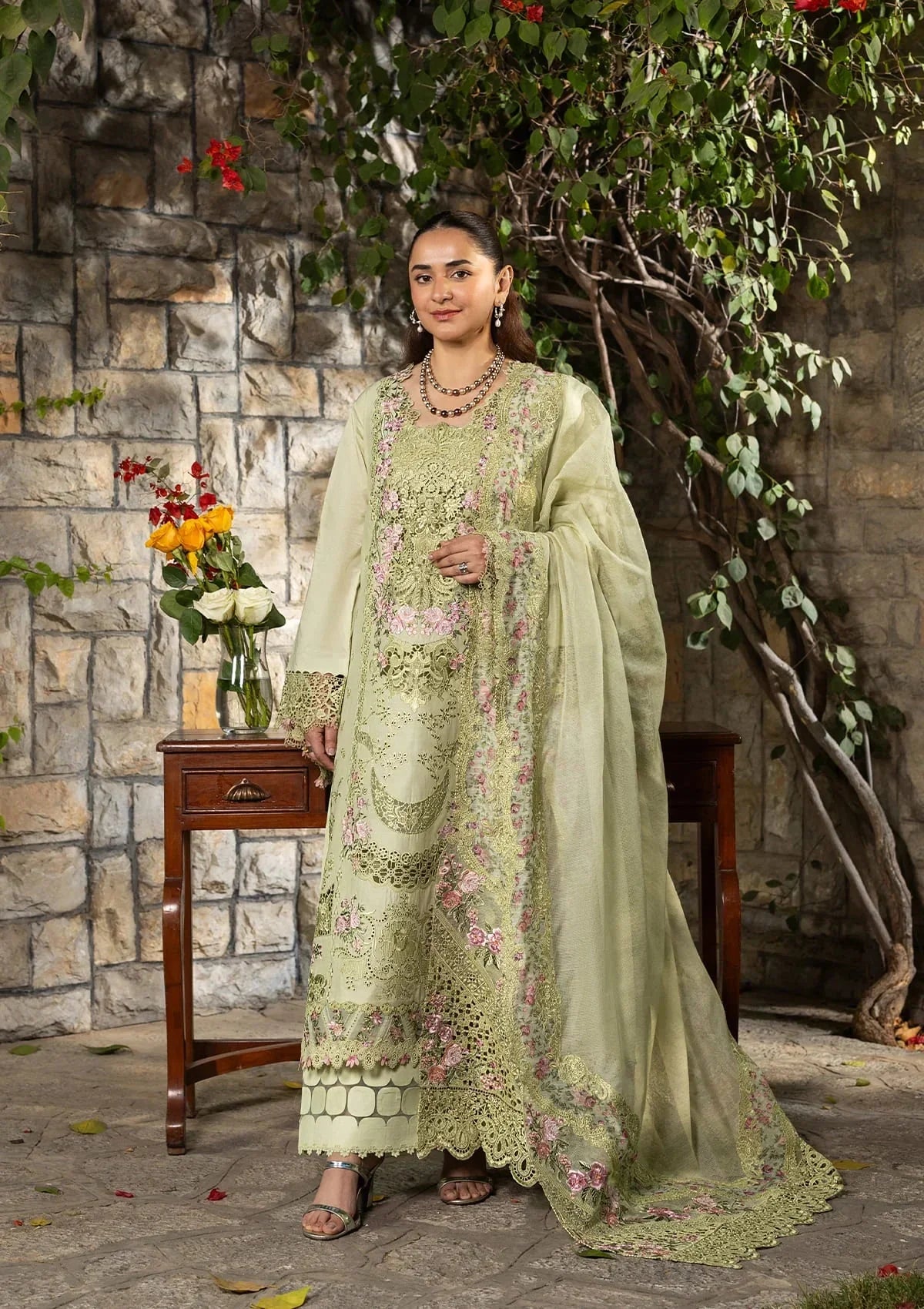 Elaf Premium Embroidered Luxury Lawn 3Pc Suit ELY-11 SPANISH MUSE