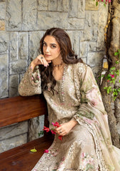 Elaf Premium Embroidered Luxury Lawn 3Pc Suit ELY-02A CAMELLIA