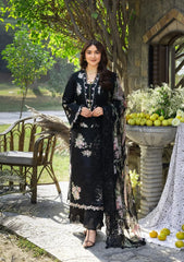 Elaf Premium Embroidered Luxury Lawn 3Pc Suit ELY-02B MIDNIGHT BLOSSOM