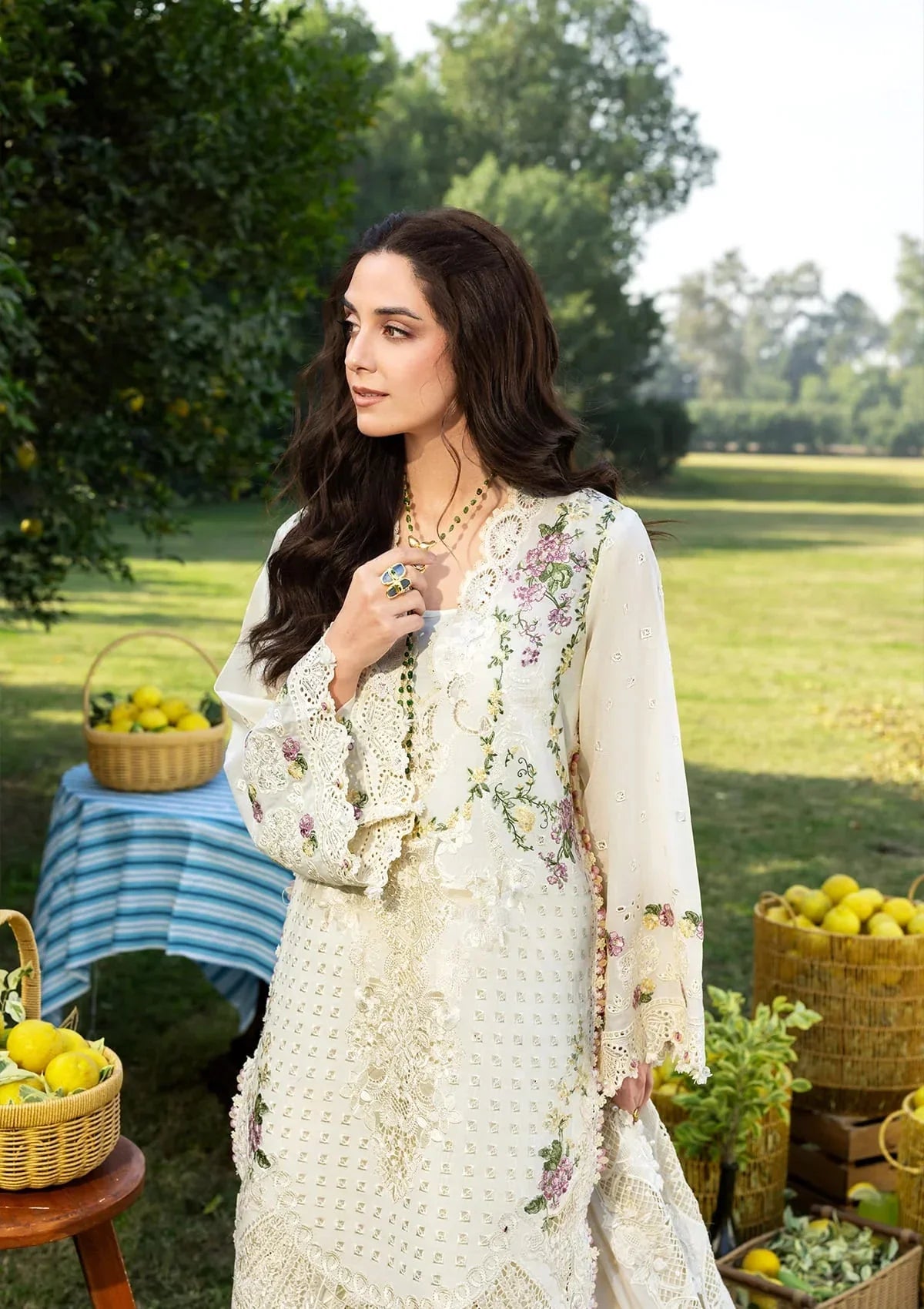 Elaf Premium Embroidered Luxury Lawn 3Pc Suit ELY-03A PERLE