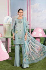 Maria.B. M.Basics 8B – Blue Printed Embroidered Lawn Suit