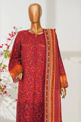 Bin Saeed Stitched 3 Piece Exclusive Emb Lawn Vol-02 Suit-NSM-2819-PINK