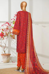 Bin Saeed Stitched 3 Piece Exclusive Emb Lawn Vol-02 Suit-NSM-2819-PINK