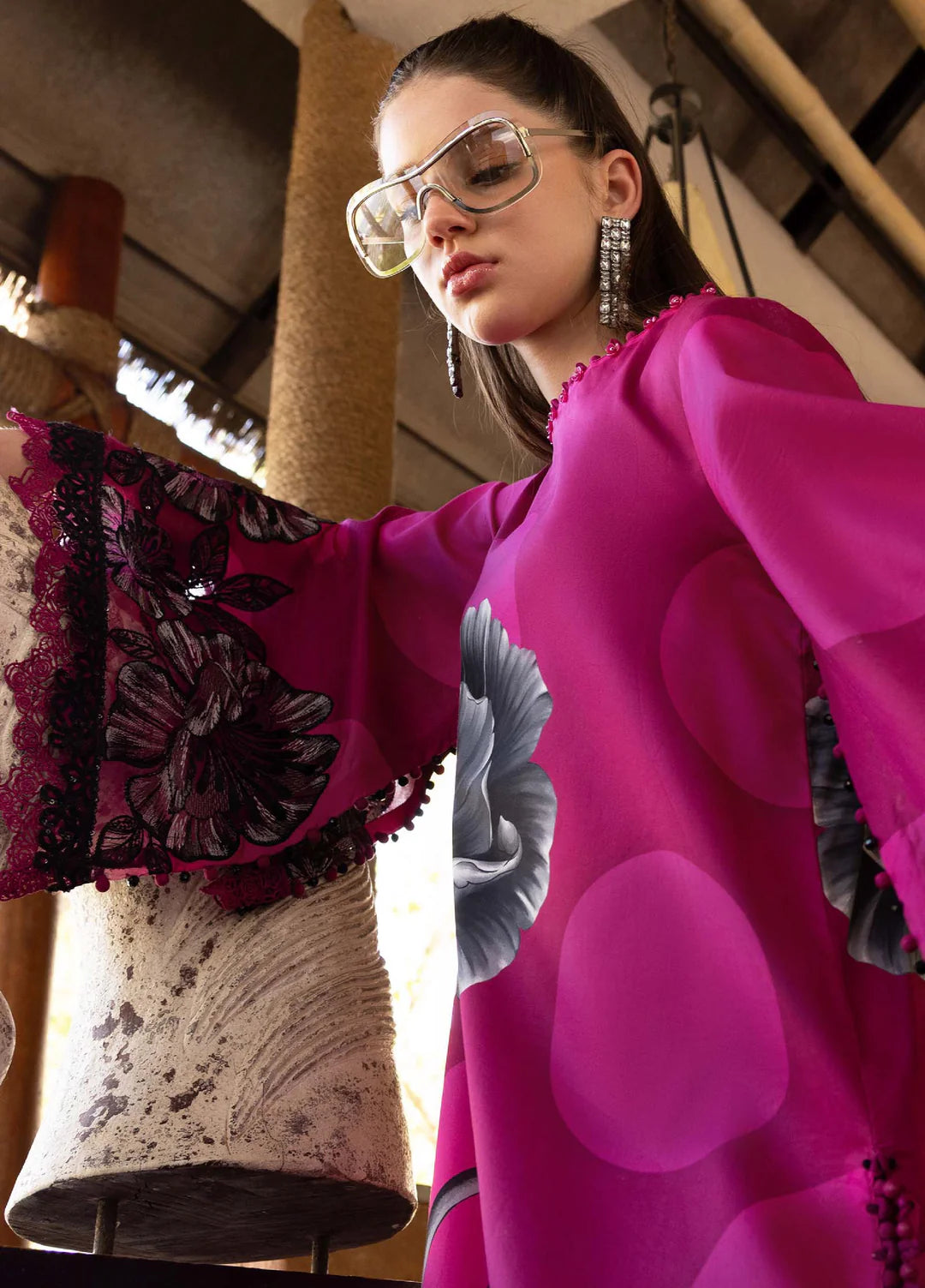 13B – Printed Lawn Shirt with Dyed Cambric Trouser & Chiffon Dupatta