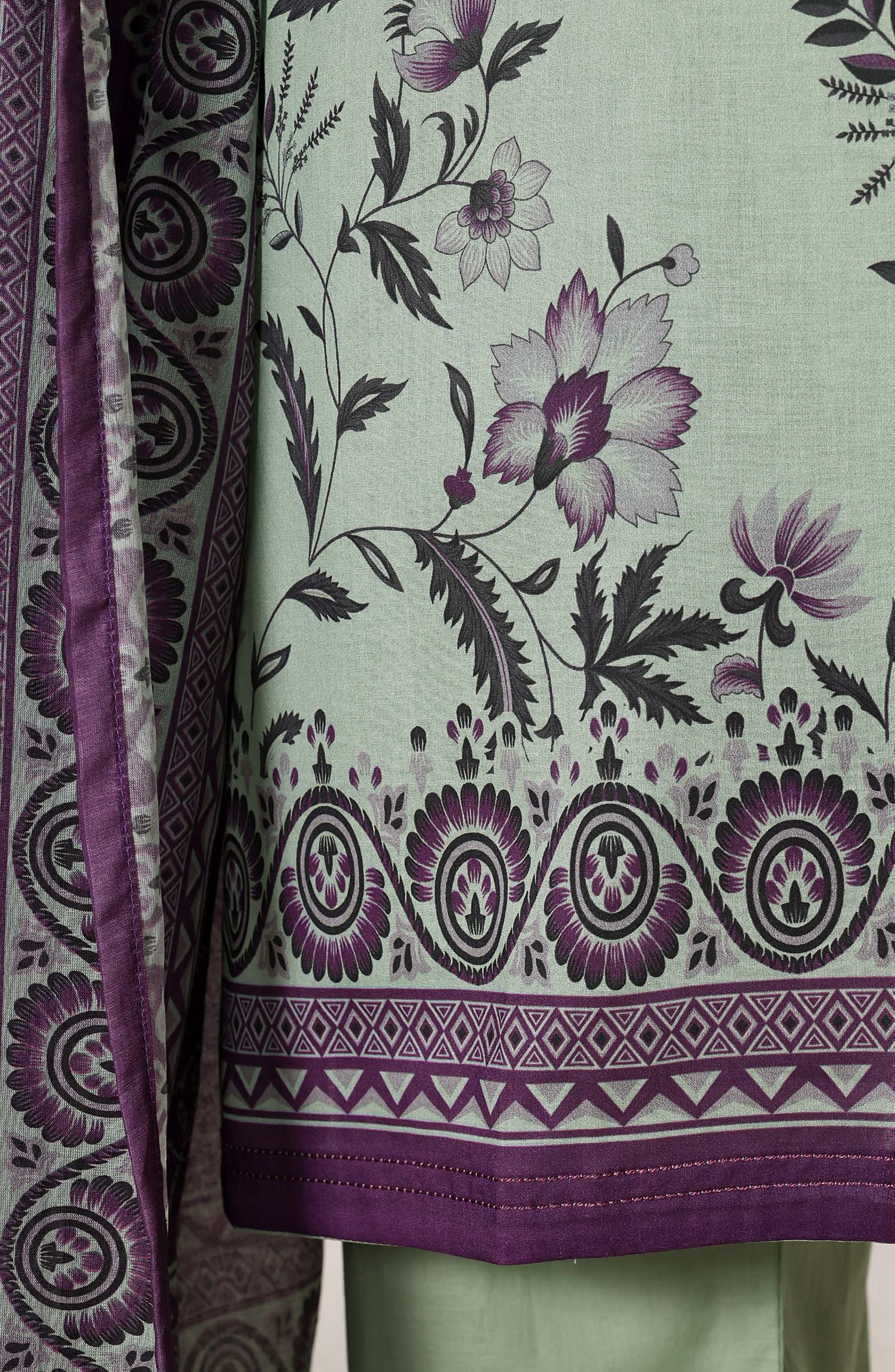 Sadabahar Printed Lawn Stitched 3 Piece Suit - D-03 - SBD26NLP - Green - Summer Collection