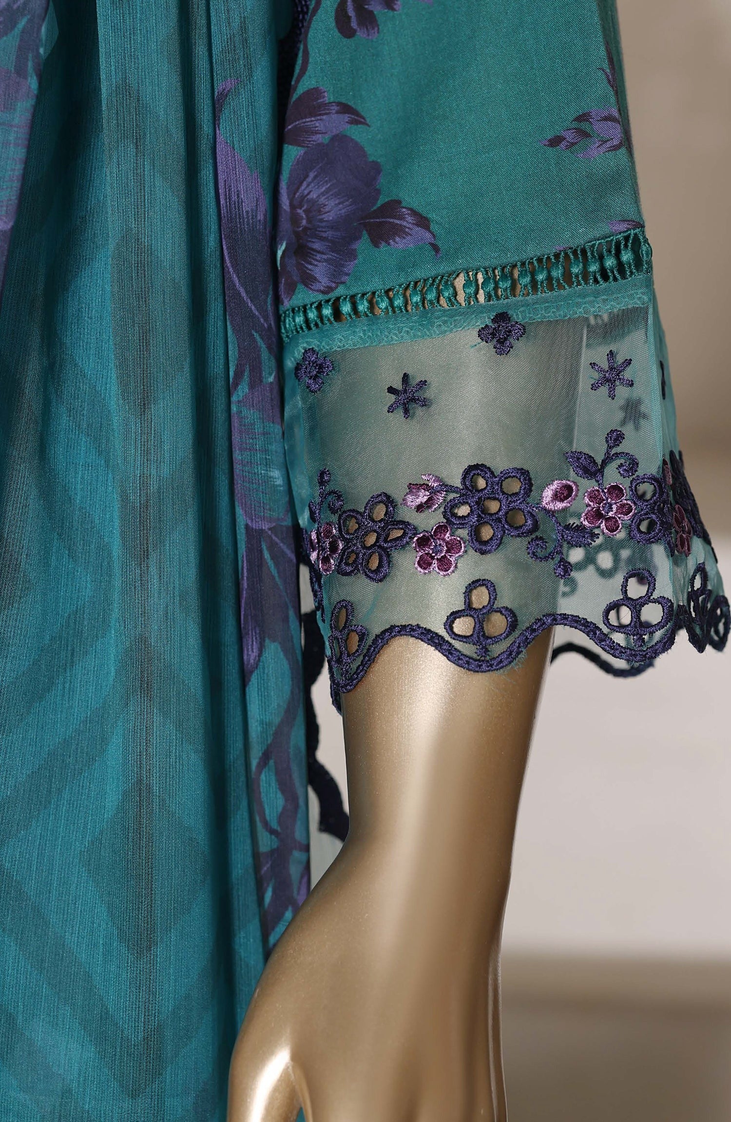 Sadabahar Signature Embroidered Stitched 3 Piece Suit - D-05 - SBD26VOL - Teal - Festive Collection