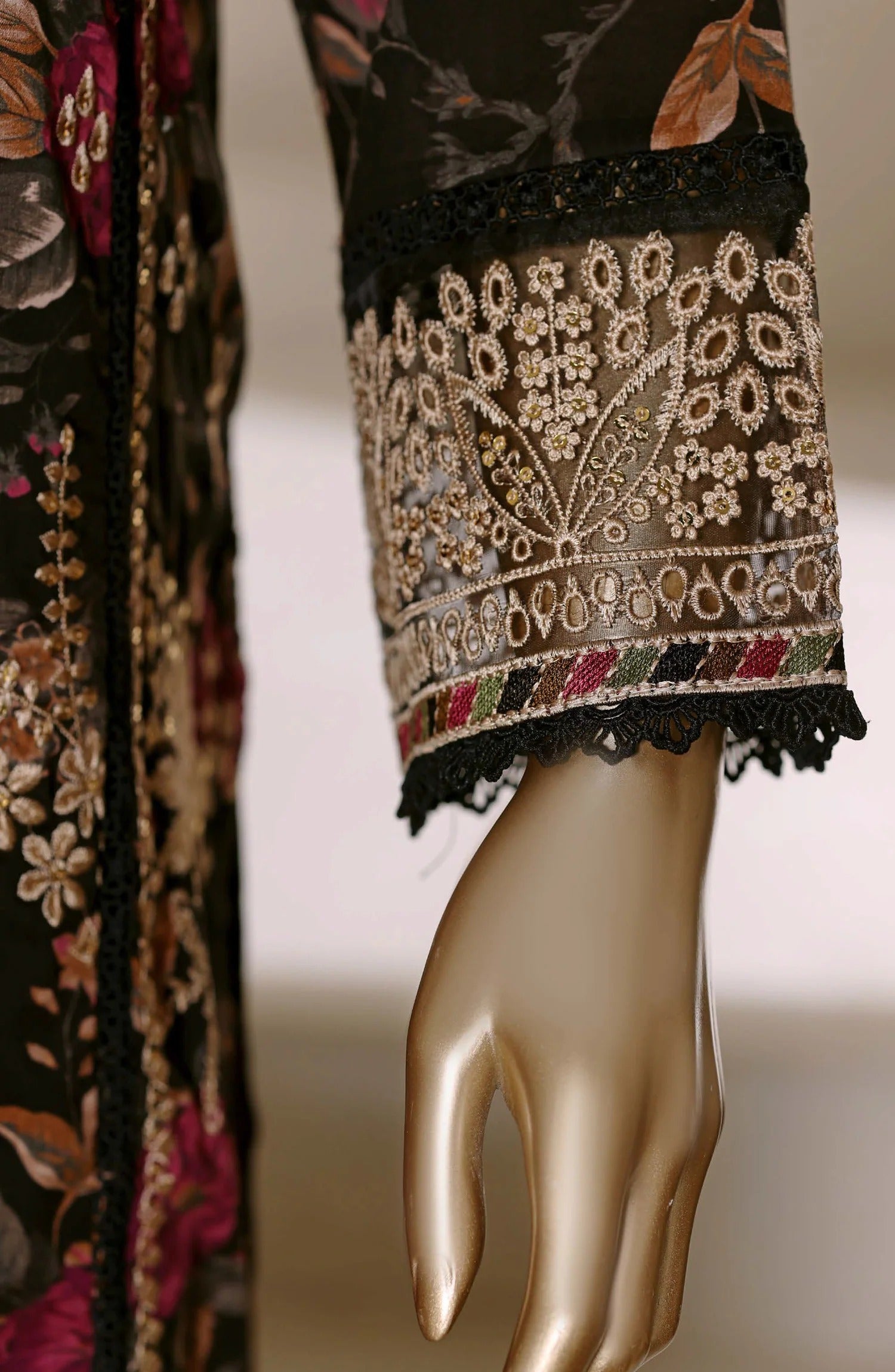 Sadabahar Signature Embroidered Stitched 3 Piece Suit - D-04 - SBD26VOL - Black - Festive Collection