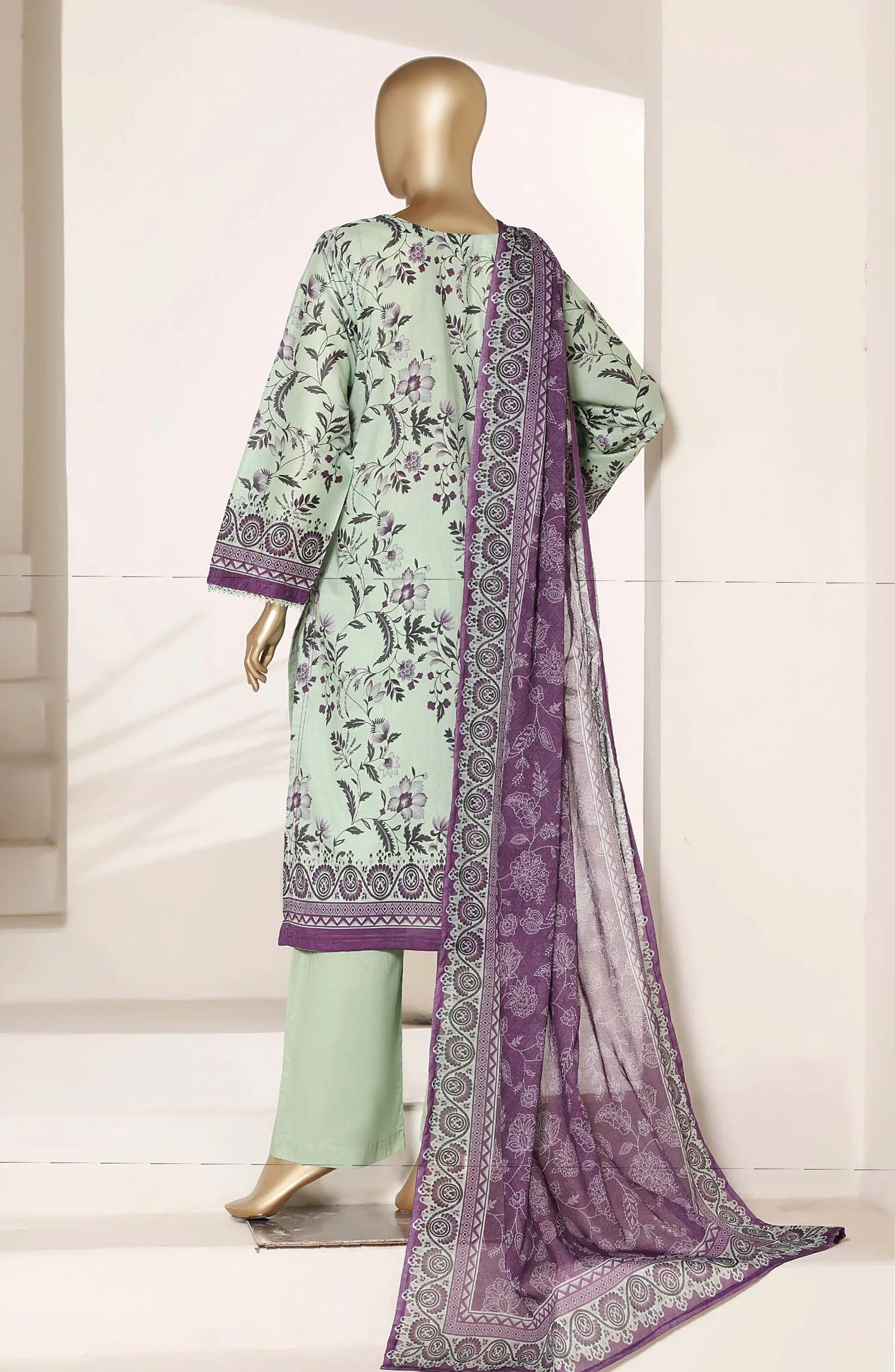 Sadabahar Printed Lawn Stitched 3 Piece Suit - D-03 - SBD26NLP - Green - Summer Collection